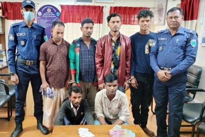 হবিগঞ্জে জুয়া খেলার সরঞ্জামসহ ৬ জুয়াড়ি গ্রেফতার