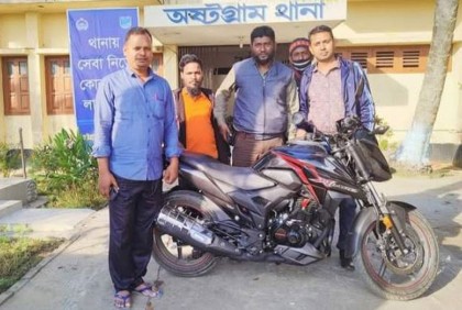 ফুলপুরে চুরি হওয়ায় মোটরসাইকেল উদ্ধার, আটক ১