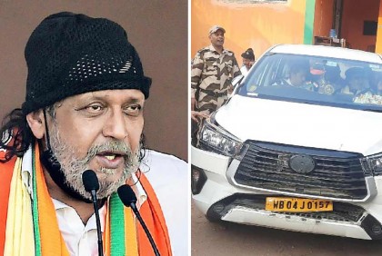 সাইকেল আরোহীকে বাঁচাতে গিয়ে দুর্ঘটনার কবলে মিঠুনের গাড়ি

