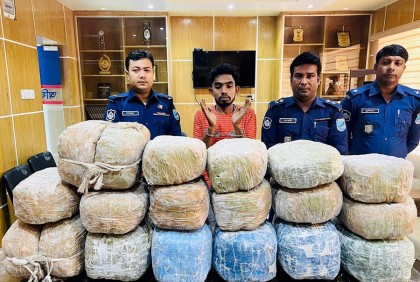 সোনারগাঁয়ে ৪৩ কেজি গাঁজাসহ মাদক ব্যবসায়ী আটক