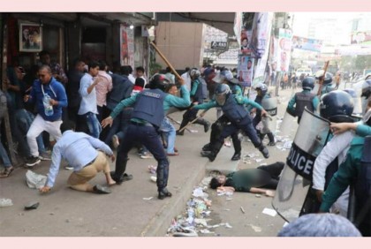 নয়া পল্টনে পুলিশের সঙ্গে বিএনপি নেতাকর্মীদের সংঘর্ষ