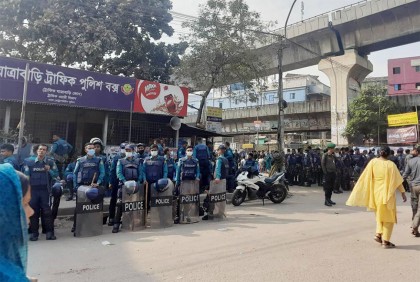 সমাবেশকে ঘিরে যাত্রাবাড়ীতে পুলিশ-র‍্যাবের সতর্ক অবস্থান