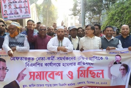 কুড়িগ্রামে বিএনপির বিক্ষোভ মিছিল