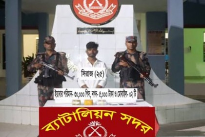 টেকনাফে ৩০ হাজার ইয়াবাসহ আটক ১