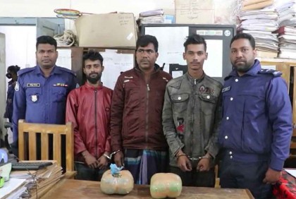 খাগড়াছড়িতে গাঁজাসহ তিন মাদকব্যবসায়ী আটক