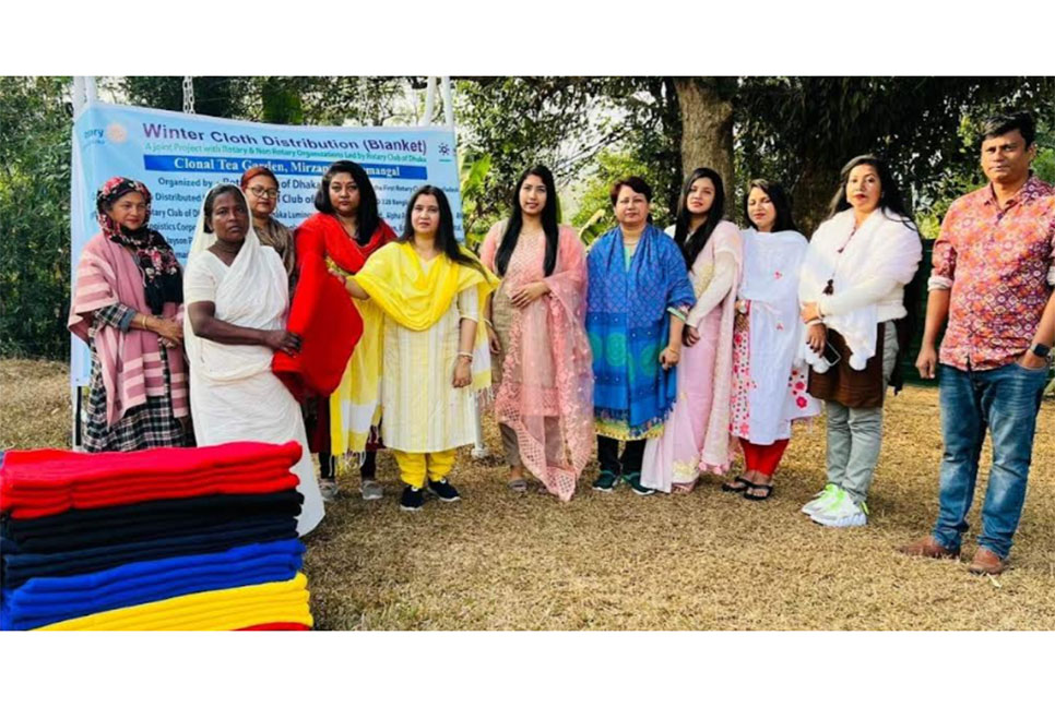 শ্রীমঙ্গলে চা শ্রমিকদের মধ্যে শীতবস্ত্র বিতরণ