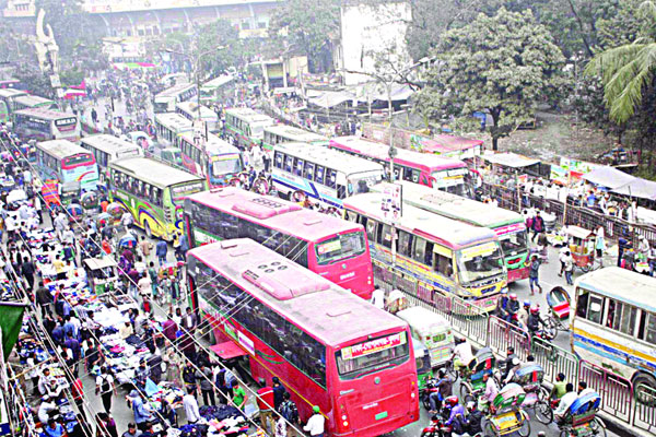 গুলিস্তান সড়কে তীব্র যানজট