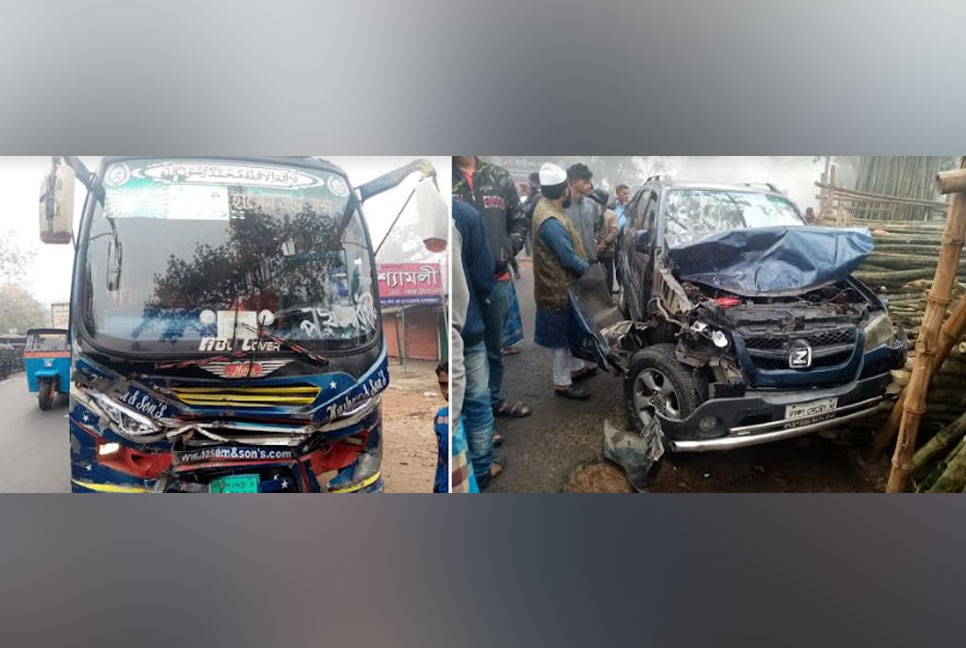 দাঁড়িয়ে থাকা গাড়ির পেছনে বাসের ধাক্কা: নিহত ১ 