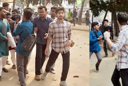 ঢাবিতে ছাত্র অধিকারের মিছিলে ছাত্রলীগের হামলায় আহত ২২