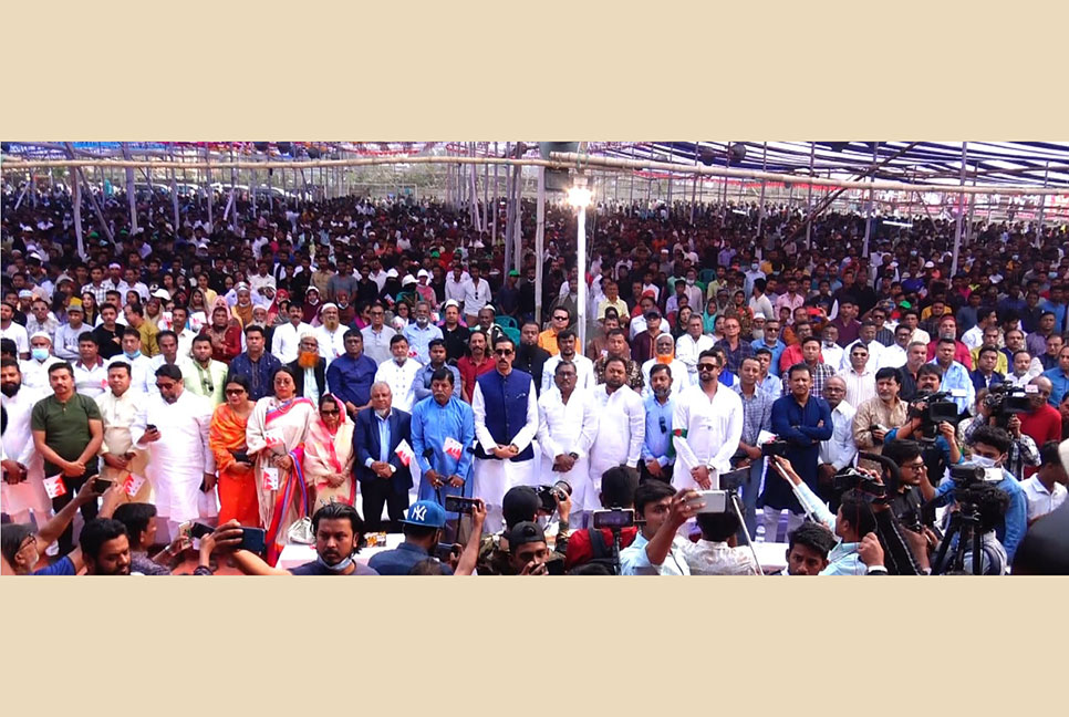 নারায়ণগঞ্জে ছাত্রলীগের কর্মীসভায় নেতাকর্মীদের ঢল