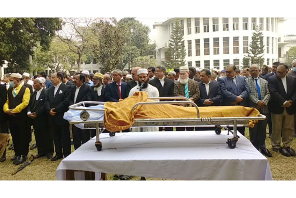 সুপ্রিম কোর্টে ব্যারিস্টার নাজমুল হুদার জানাজা সম্পন্ন