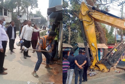 অর্ধশতাধিক অবৈধ স্থাপনা গুড়িয়ে দিয়েছে সিসিক