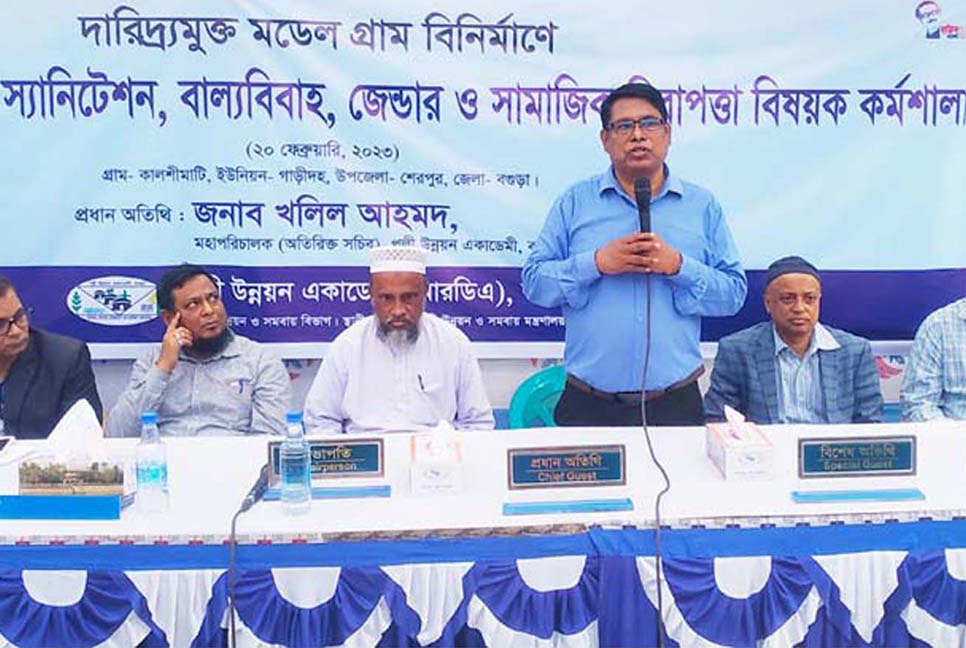 বগুড়ায় দারিদ্র্যমুক্ত মডেল গ্রাম বিনির্মাণ ও সামাজিক নিরাপত্তা বিষয়ক কর্মশালা