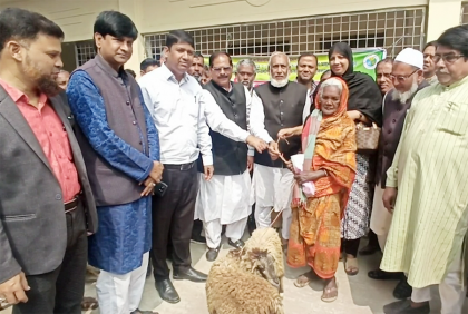 জয়পুরহাটে ক্ষুদ্র নৃগোষ্ঠীদের মাঝে ভেড়া বিতরণ