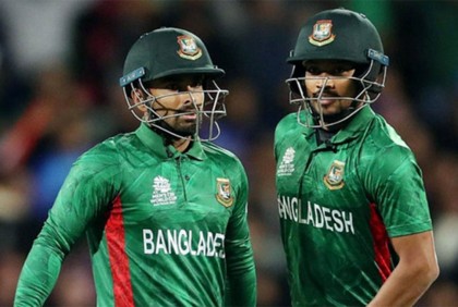 গোল্ডেন ডাকে সাজঘরে লিটন ও শান্ত 
