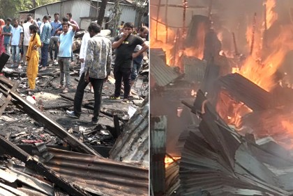 বরিশালে নতুন বাজার কলোনিতে ৮ বসতঘর পুড়ে ছাই
