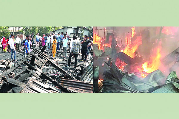 বরিশালে আগুনে পুড়ে সর্বস্বান্ত মতুয়া সম্প্রদায়ের আট পরিবার

