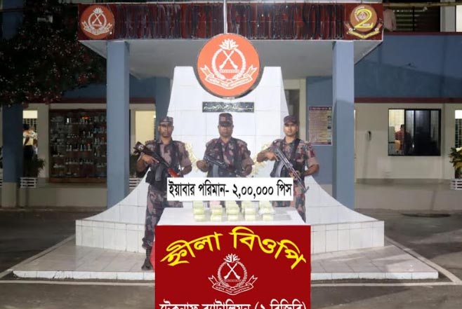 নাফনদীতে বিজিবির অভিযানে দুই লাখ পিস ইয়াবা উদ্ধার
