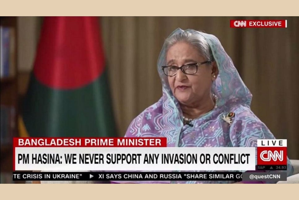 বিশ্ব সম্প্রদায়ের উচিত ইউক্রেনে যুদ্ধ বন্ধে পদক্ষেপ নেয়া : সিএনএনকে প্রধানমন্ত্রী

