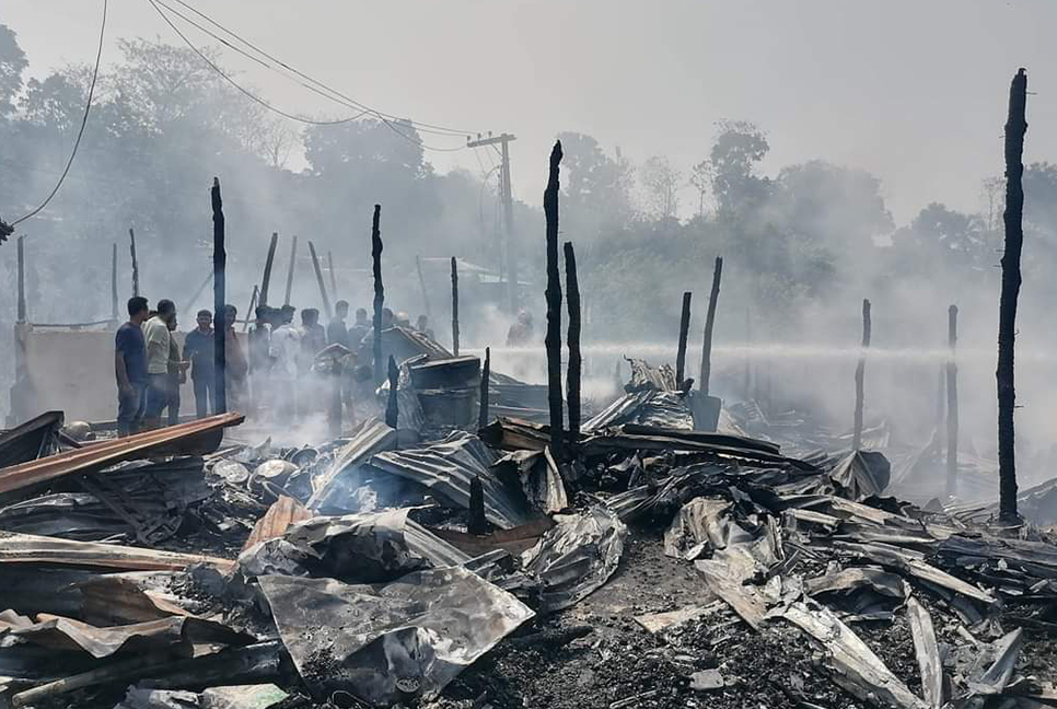 থানচি বাজারে আগুন, পুড়েছে ৫০ দোকান