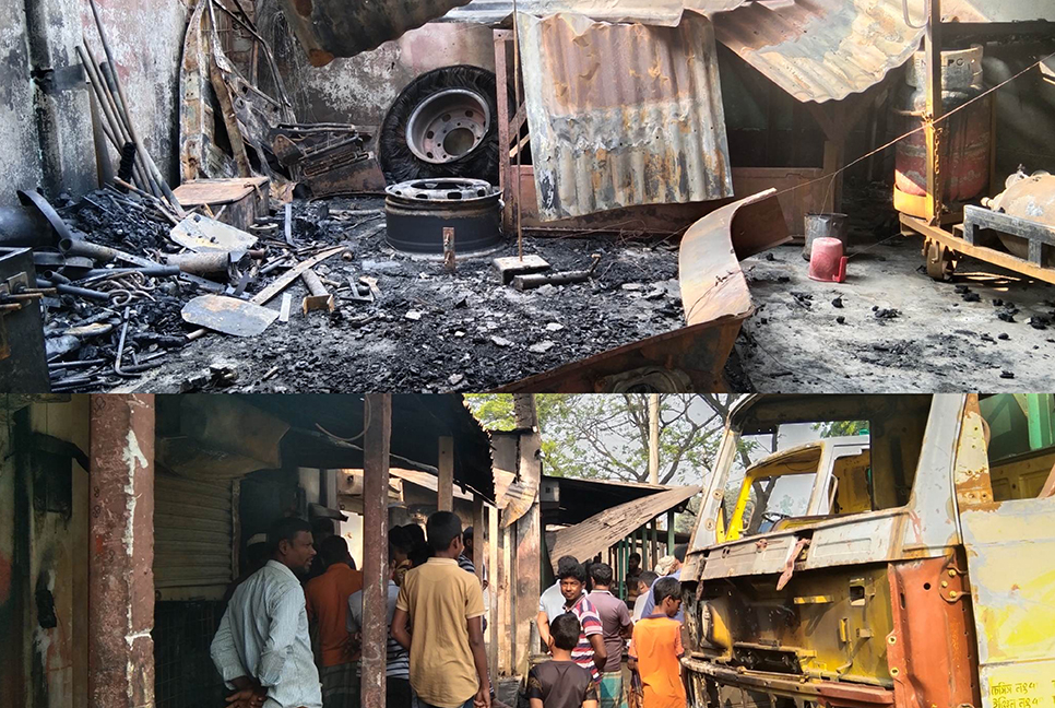 
সিরাজগঞ্জে ৬ দোকানে আগুন