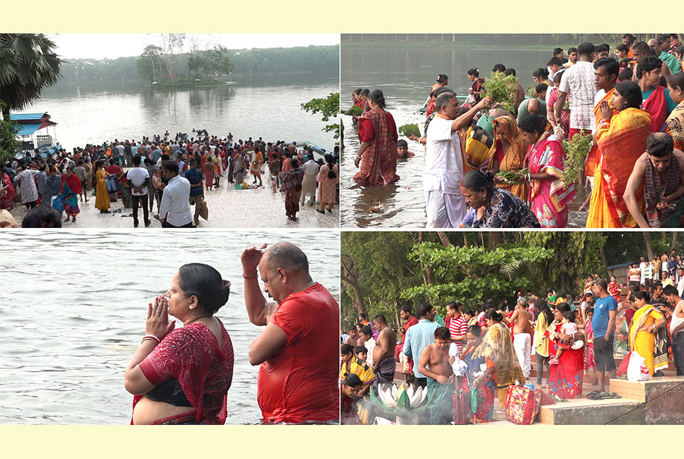 পূণ্যার্থীদের পদচারণায় মুখর দুর্গাসাগর
