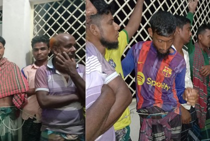 বরিশালে মেঘনায় অভিযানে ৩৩ জেলে আটক 