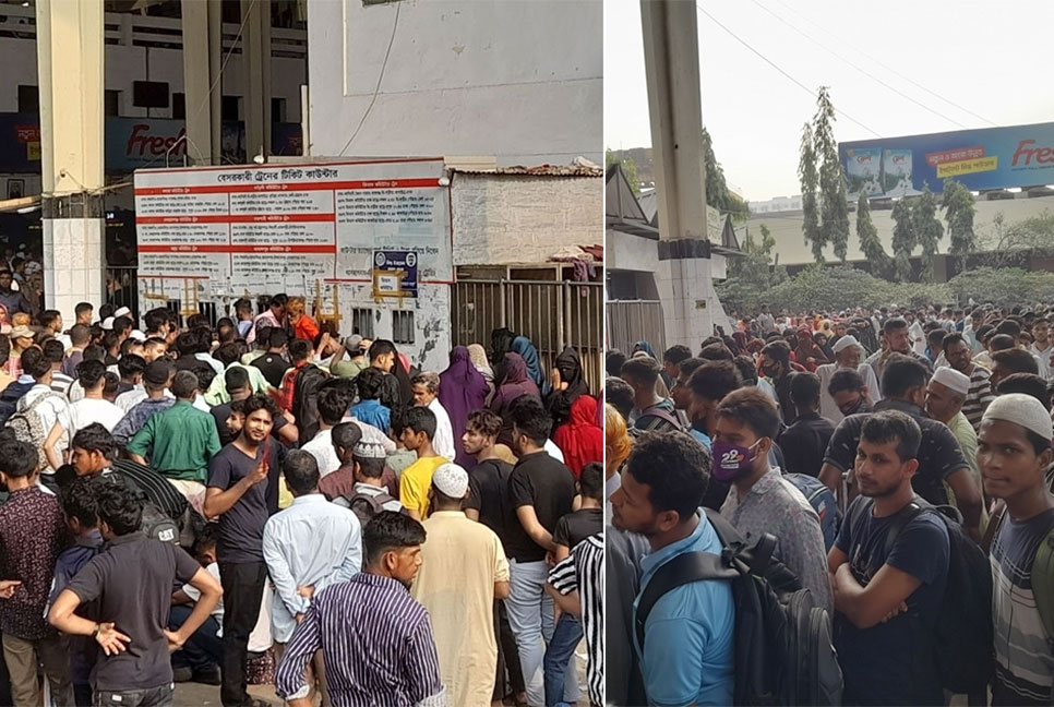কমলাপুরে স্ট্যান্ডিং টিকিট যেন সোনার হরিণ