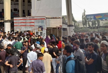 কমলাপুরে স্ট্যান্ডিং টিকিট যেন সোনার হরিণ