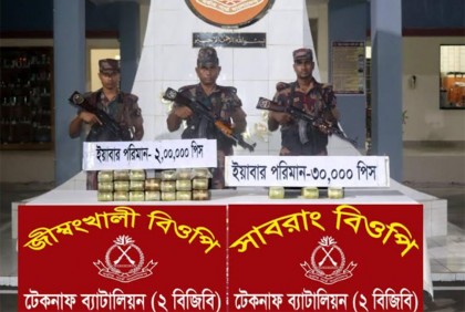 টেকনাফে বিজিবির পৃথক অভিযানে বিপুল পরিমাণ ইয়াবা উদ্ধার