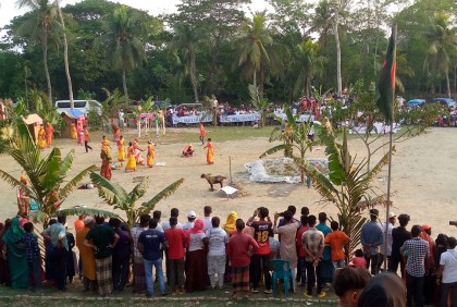 কলাপাড়ায় দুর্যোগ সচেতনতামূলক মাঠ মহড়া
