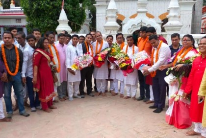 শ্রীধাম ওড়াকান্দিতে ঢাকার রমনা হরিচাঁদ মন্দিরের নবনির্বাচিত কমিটির শ্রদ্ধা