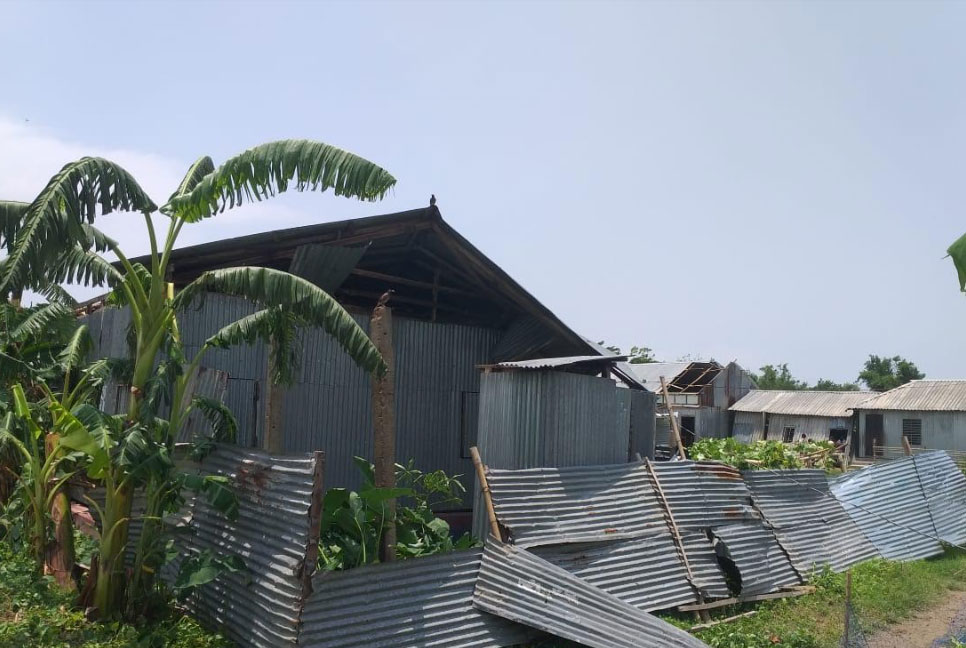 শরীয়তপুরে আকস্মিক ঝড়ে শিক্ষা প্রতিষ্ঠানসহ শতাধিক ঘর বিধ্বস্ত

