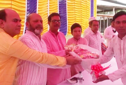 ফরিদপুরে ইউপি চেয়ারম্যানকে সংবর্ধনা