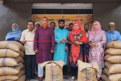 শাজাহানপুরে বোরো ধান-চাল সংগ্রহের উদ্বোধন