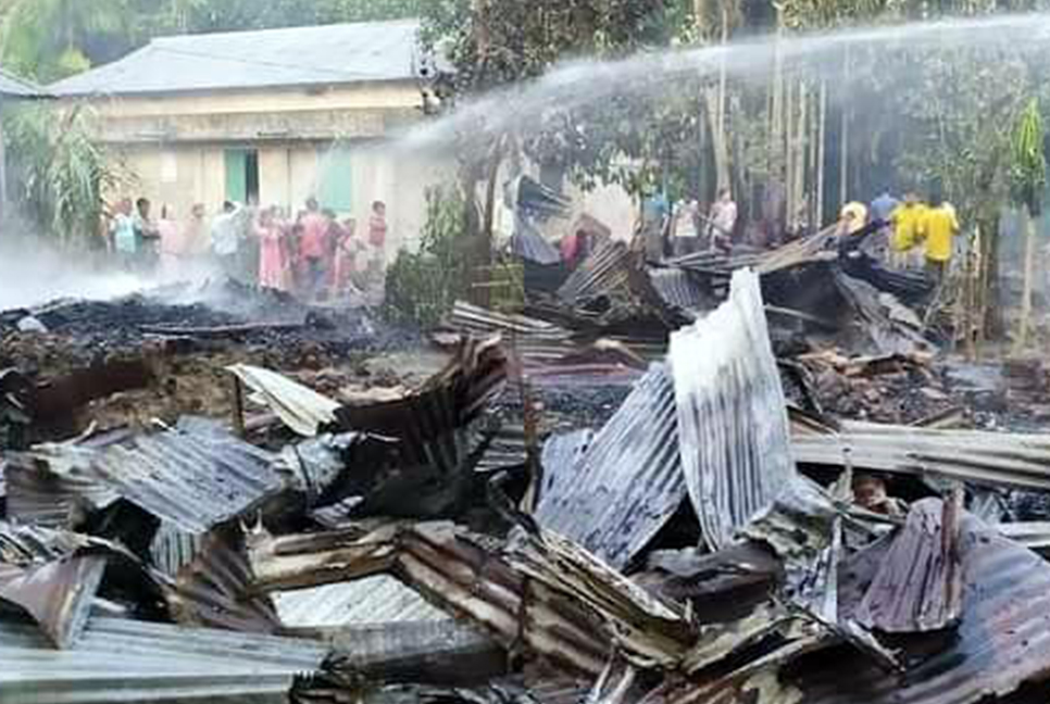 হবিগঞ্জে ১৫ বসত ঘর পুড়ে ছাই, অর্ধকোটি টাকার ক্ষতি