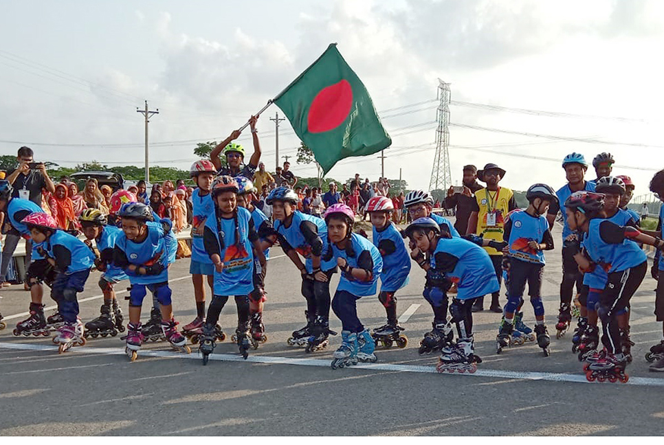 কলাপাড়ায় রোলার স্পিড স্কেটিং ম্যারাথন