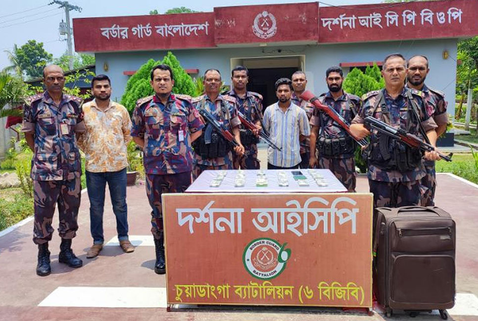 দর্শনা চেকপোস্টে দেড় লাখ ডলার ১০ হাজার ইউরোসহ আটক ১