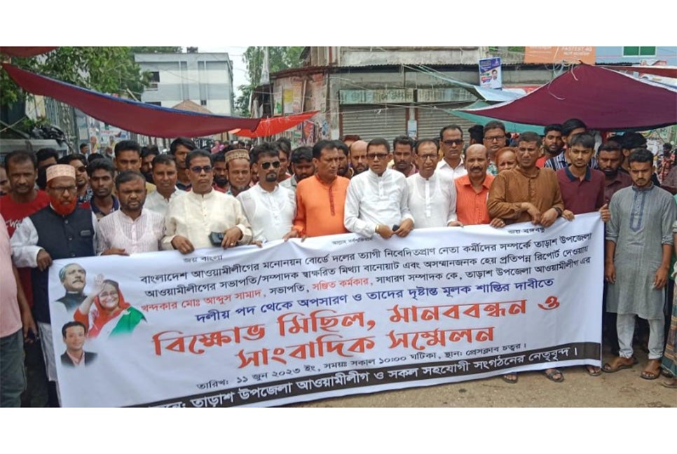 তাড়াশে আওয়ামী লীগের বিক্ষোভ সমাবেশ