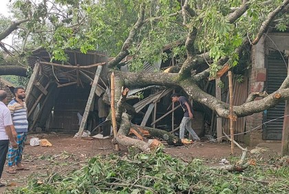 ঝড়ে ক্ষতিগ্রস্ত হাজারো পরিবার; বিদ্যুৎহীন এলাকা