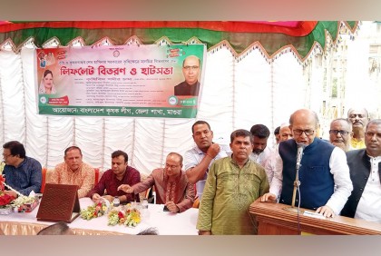 সরকারের উন্নয়ন চিত্র তুলে ধরতে মাগুরায় লিফলেট বিতরণ