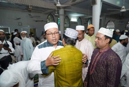 রাজশাহীতে ঈদ জামাতে মুসলিম বিশ্বের জন্য দোয়া