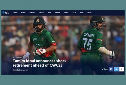 বিশ্বকাপের আগে তামিমের অবসর বাংলাদেশের জন্য বড় ধাক্কা : আইসিসি

