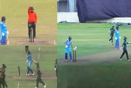 আম্পায়ারের সিদ্ধান্তে ফুঁসলেন ভারতের অধিনায়ক, ব্যাট দিয়ে ভাঙলেন স্টাম্প!
