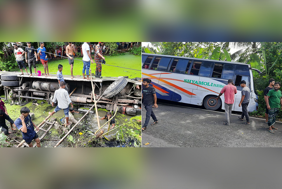 গৌরনদীতে দুই বাসের সংঘর্ষ, আহত ২৫