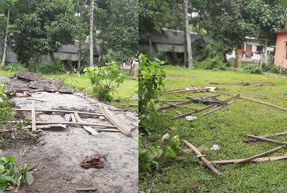 বরিশালে ঘর ভেঙে নিয়ে যাওয়ার অভিযোগ