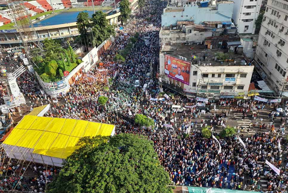 আওয়ামী লীগের তিন সংগঠনের শান্তি সমাবেশ থেকে ৫ দফা ঘোষণা