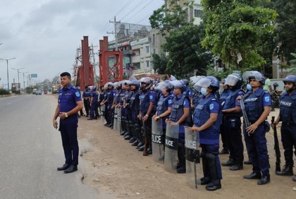 আমিনবাজারে ব্যাপক সংখ্যক পুলিশ মোতায়েন