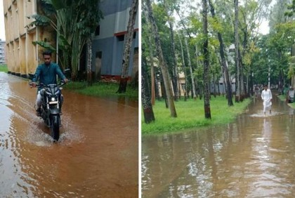 ড্রেনের নোংরা পানিতে নাকাল বিএম কলেজের শিক্ষক-শিক্ষার্থীর