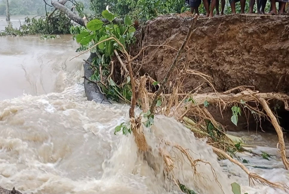 মুহুরী নদীর দুটি স্থানে বাঁধ ভেঙে ফুলগাজীর ৬ গ্রাম প্লাবিত